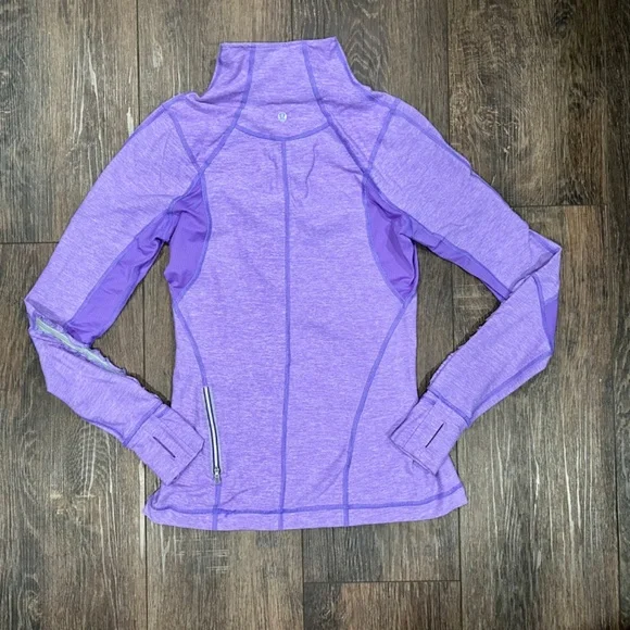 🌸 Lululemon Run Dash 1/2 zip long-sleeve with cuffins, size 8 - Picture 5 of 7